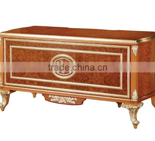 Luxury Executive Office Desk/Reading Table, Exquisite Carved Wood 3 Door Bookcase, Graceful Home Office Furniture photo-2