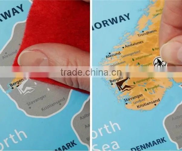 Detailed Europe Map With Scratch off Stickers Large Size Tube Packaging photo-3