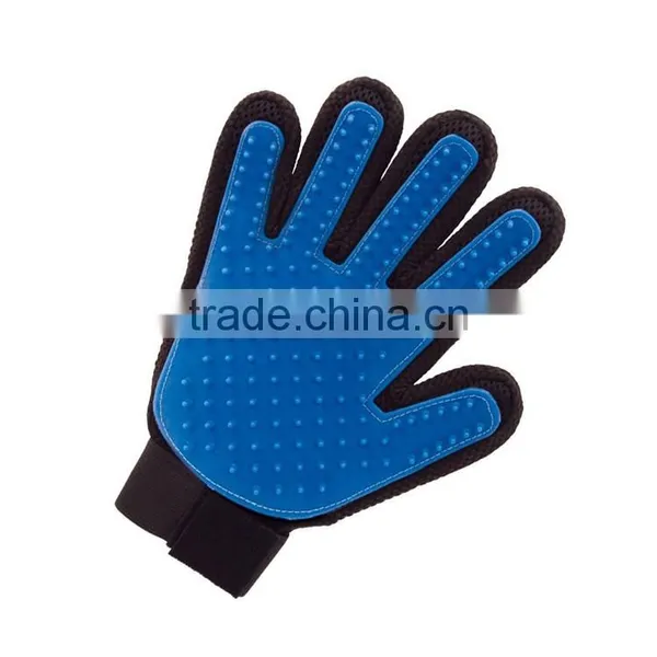 Pet Grooming Dogs Cats Bath Silicone True Touch Deshedding Glove photo-2