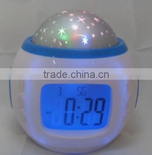 LED Projector Night Light for Babies and Kids as Gifts and Presents Large LCD Alarm Clock photo-4