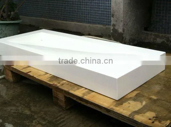 Italian Style Square Solid Surface Bathroom Basin photo-2