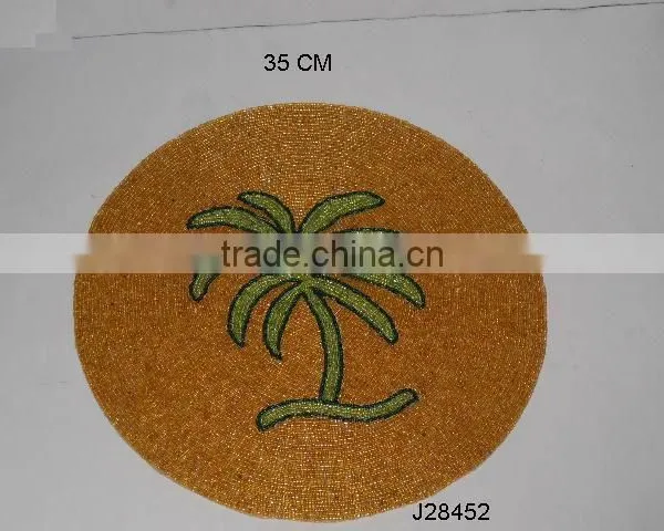 Glass Bead Place Mats With Palm Tree Patterns Other Colours Also Available