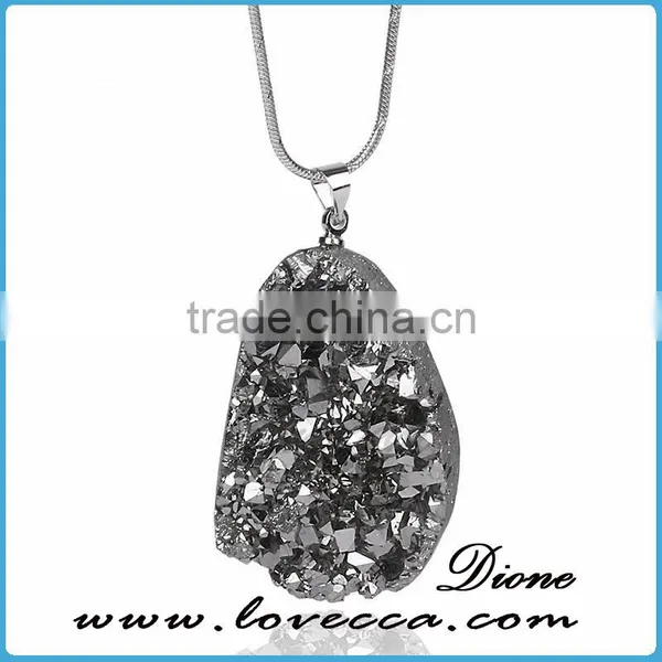 Precious Genuine Natural Agate Drusy Pendant Charm Druzy Stones Wholesale photo-2