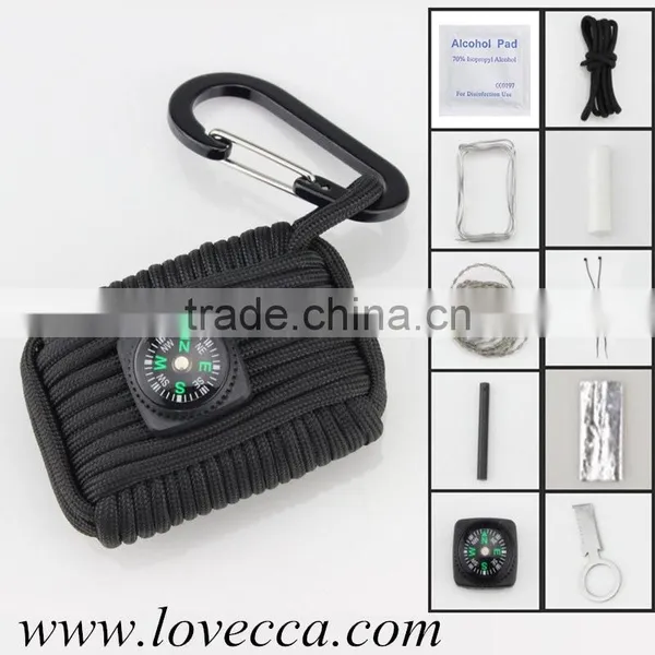 2016 Wholesale Custom Logo Dog Tag Paracord Braided Survival Bracelet With Adjustable Clasp photo-5