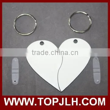 Hot Selling Sublimation Couple Lovers' MDF Half Heart Keychain photo-3