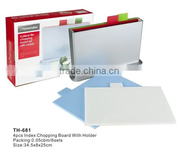 100% BPA Free 4pcs Index Chopping Board/Cutting Board Set photo-2