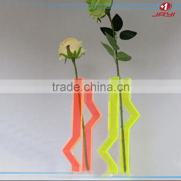 Hot Sale Wholesale Acrylic Clear Green and Black Tall Glass Vases photo-2