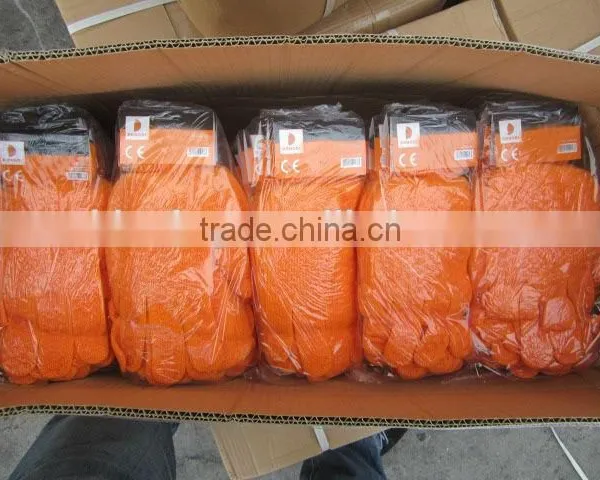 DDSAFETY 2017 Orange Cotton Polyester String Knitted PVC Honey Comb Both Sides Fishing Gloves photo-5
