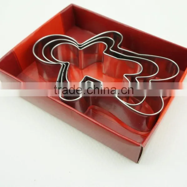 47037 3pcs Ginger Shape Stainless Steel Cookie Cutter Set photo-3