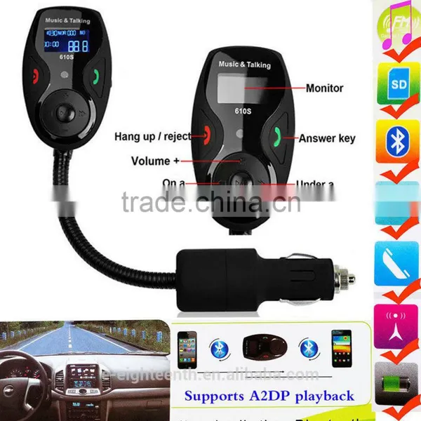 2016 Popular Wireless Bluetooth FM Transmitter Modulator Flexible Car Kit MP3 Player photo-2