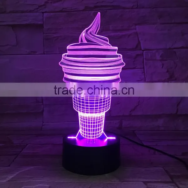 UCHOME 3d Light Model Ice Cream 3d Illusion Table Lighting Lamp photo-6