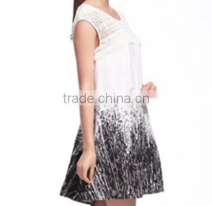 Retro Vintage Design Party Club Black a Line Lace Skirt/Ink Printing Skirt photo-2
