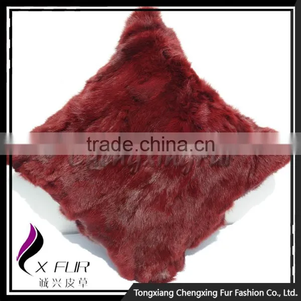 CX-D-17F Excellent Custom Design Rabbit Fur Pillow Cases photo-4