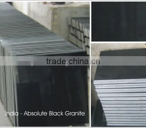 India Absolute Black Granite Slab & Tiles photo-3