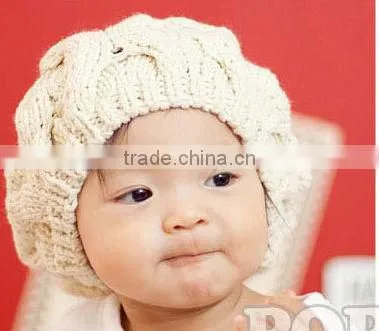 Fashion Computer Knitted Beret Hats in White Majored Producer Factory photo-6