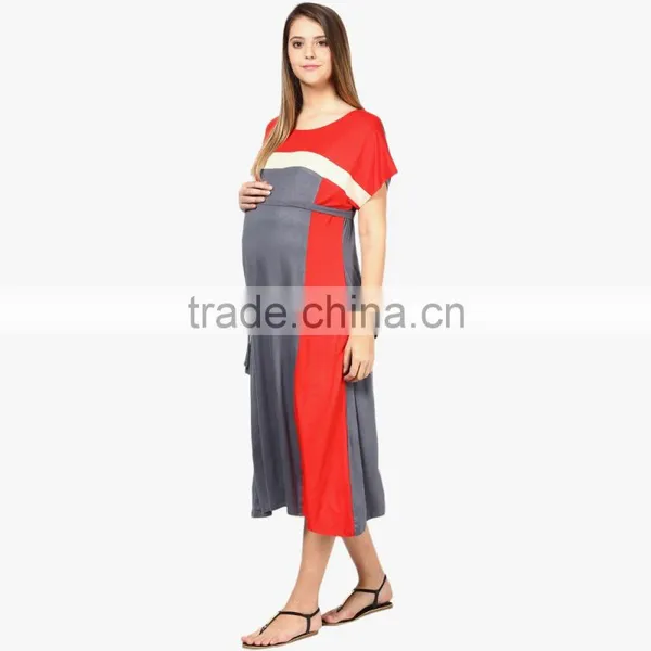 100% Cotton Maternity Clothes Wear Dresses Wholesale for Pregant Women photo-3