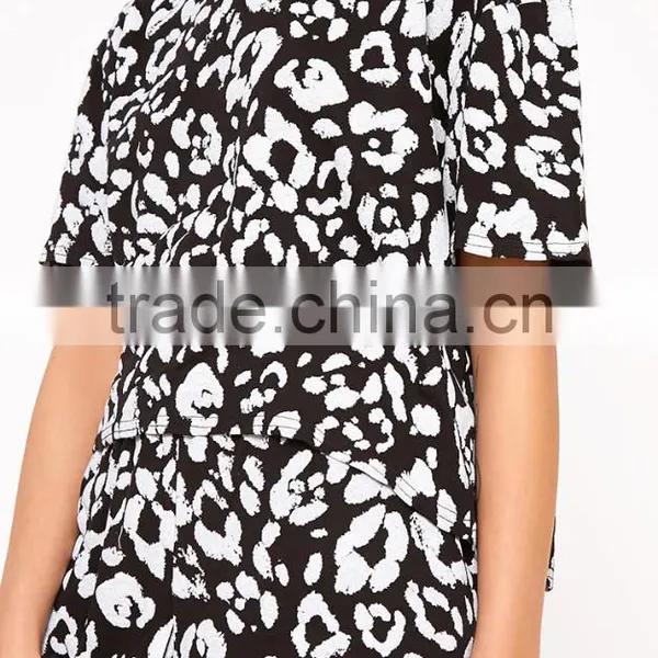Wholesale Popular Full Print Ladies Summer Pyjama Cotton Short Pajamas Women Jersey Loungwear photo-6