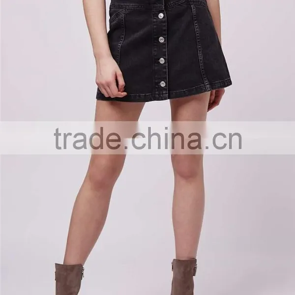 New Arrival Latest Design Button Through Skirts A Line Dark Blue Skirts Special Brand Skirts photo-2