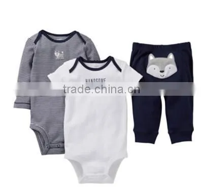 Autumn Style Carter's Baby Newborn Infant Bodysuits Children's Overalls Boutique Clothing Clothes for Baby Boys 3pics/set photo-2