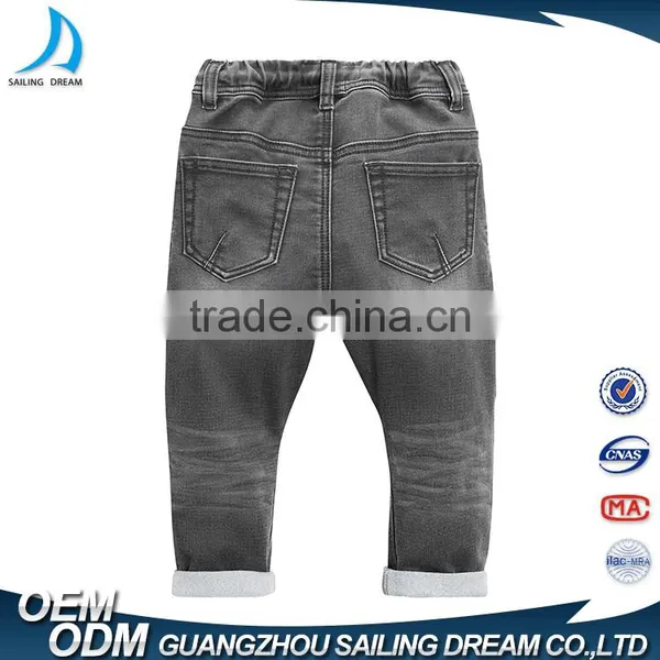 2017 Latest Fashion Children Jeans Pants Grey Denim Kids Boy Jeans photo-3