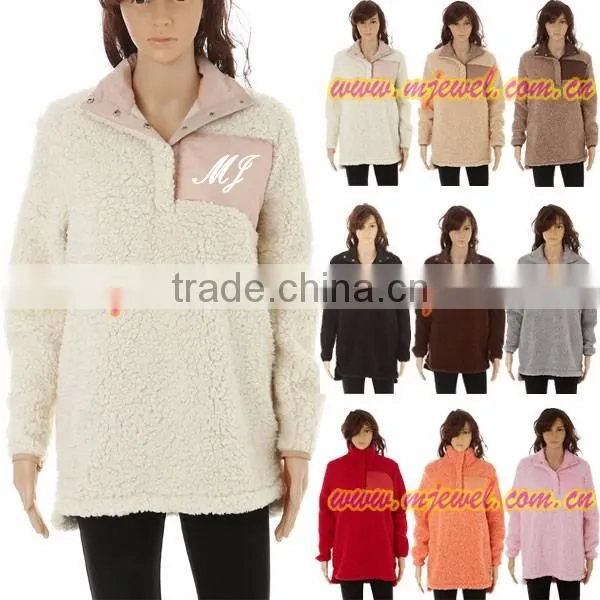 FACTORY Wholesale Monogrammed Sherpa Fleece Pullover photo-5