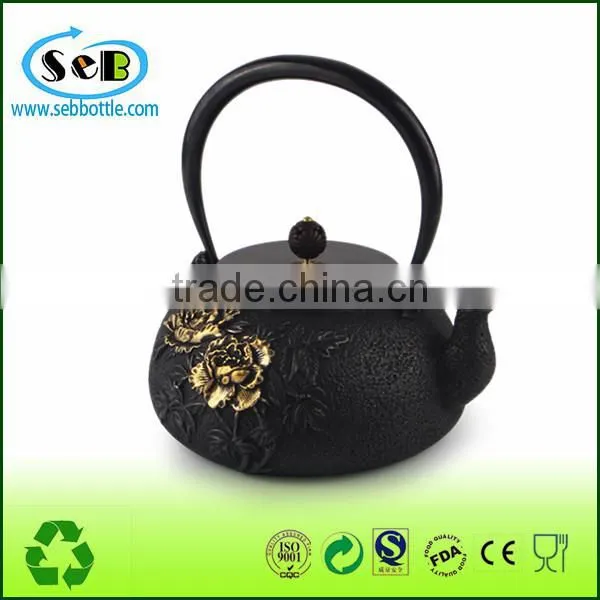 Koodee wholesale Cast Iron teapot with embossed Flora decor