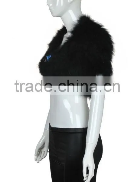 YR124 Tongxiang Fur Factory Fox Hand Knitted Fur Vest/Wholesale Fur Shrug With Elastic photo-6