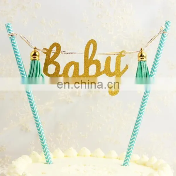 Lovely Blue and Pink BABY Paper Cake Bunting Birthday Cake Decor Wholesale photo-2
