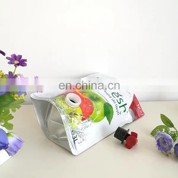 Environmental Protection Stand up Wine Bag With Spout Tap/reusable Spout Pouch With Handle photo-2