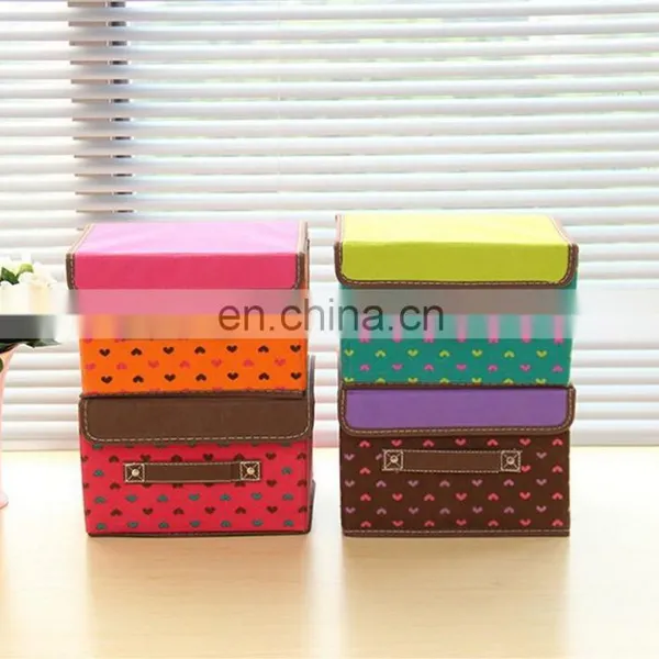 Hot Sale Hear Parted Printed Foldable Non-woven Sundreis Organizer Storage Box photo-4