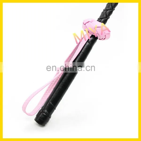 Fashion Adult Sex Toy Black Leather Handle Riding Crop photo-3