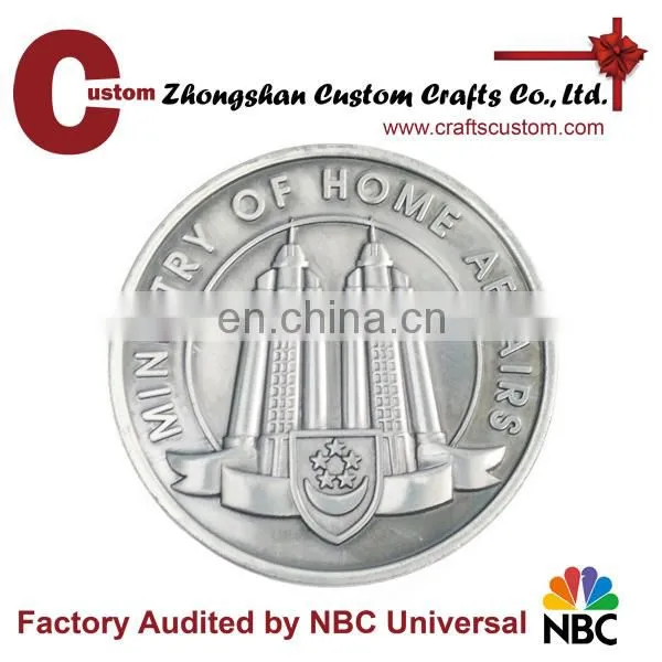 Factory Price OEM Brand Blank Custom Antique Silver Challenge Coin photo-2