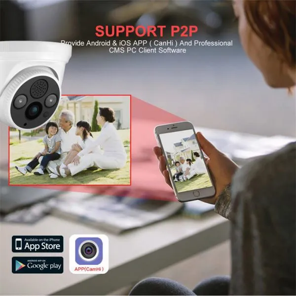New Sell H. 265 2.0/5.0MP Two-Way Audio Home Surveillance Wireless WiFi IR Dome IP Camera From CCTV Camers Suppliers photo-5