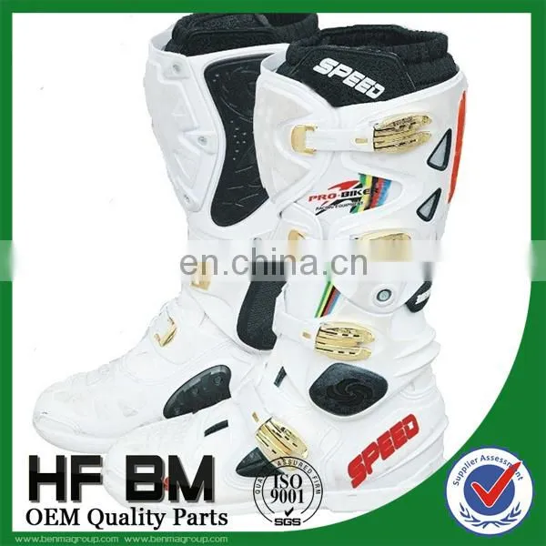 Good Price for Wholesale ! Mens Leather Motorcycle Racing Boots (Black,white,red) photo-5
