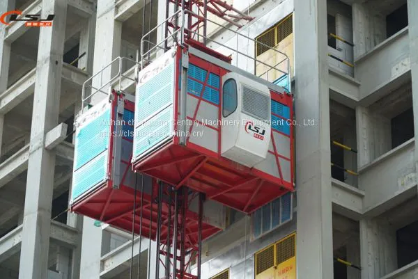 Professional Manufacturer SC200/200 double cages 0-33m/min construction hoists