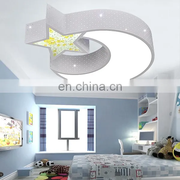 LED Ceiling Lights Bedroom Modern Minimalist Living Room Lamp Creative Children's Room Lamp Wrought Iron Lamp Moon and Stars photo-5