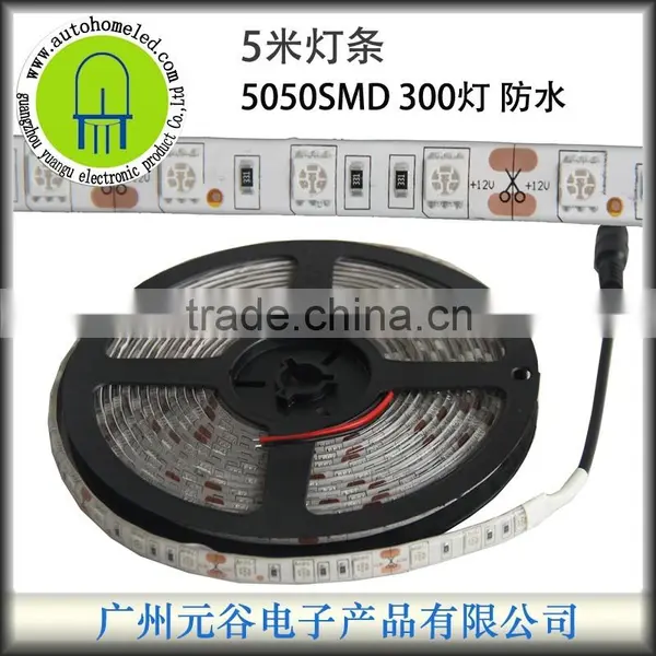 5M 16.4Feet Yellow LED Flexible Strip 300SMD 5050 With DC Connector photo-2