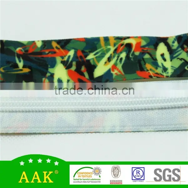#7 Zipper Roll Camouflage Bottle Green Color Tape Nylon Zipper photo-2