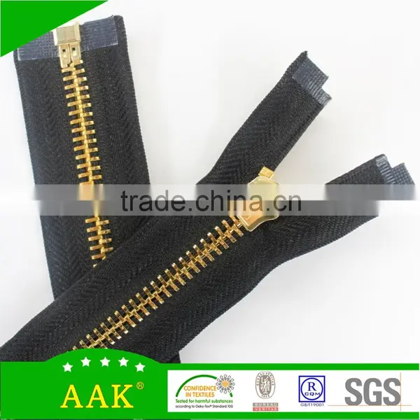 8#Open End Long Gold Paint Metal Zipper photo-4