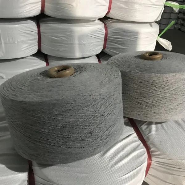 Keshu Cheap Recycled Cotton Yarn 8s Grey Color for Gloves Knitting Yarn photo-2