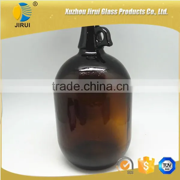 4L Amber Wine Glass Bottle With Handling photo-3