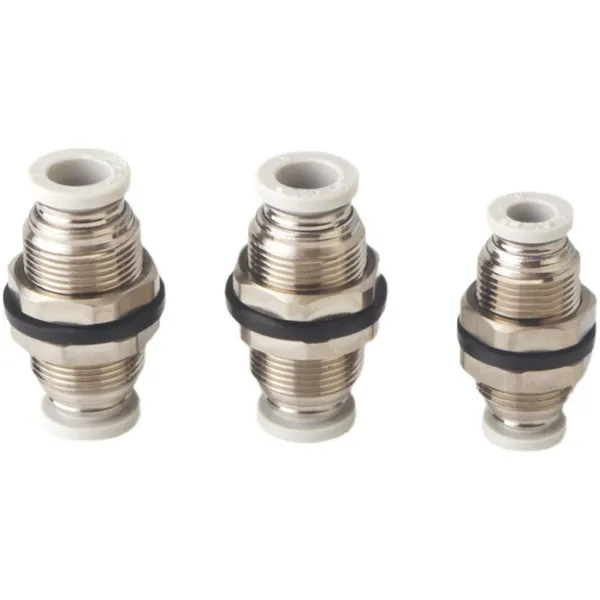 SMC Type PM Series Straight Pneumatic Push in 1/4 Bulkhead Union Brass Air Fittings photo-3
