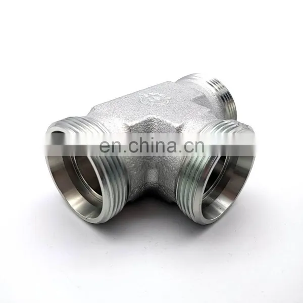 Adjustable High Pressure Thread O-ring Quick Coupling Tee Carbon Steel Pipe Joint Fitting photo-5