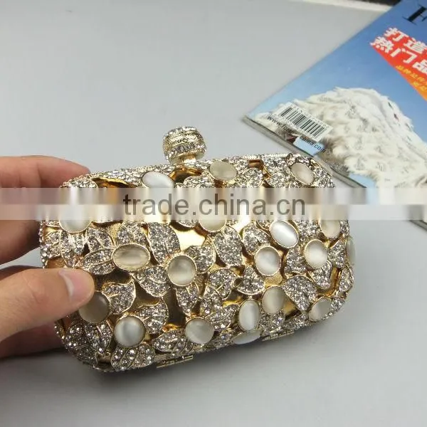 Brilliant Diamond Metal Frame Luxury Evening Party Clutch Bag With Chain For Women photo-4