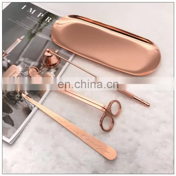 Hot Sale Wholesale Metal Brass Stainless Steel Gold Black Rose Gold Set Accessories Wick Trimmer Candle Snuffer photo-3