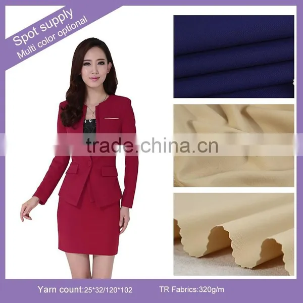 Wholesale Cheap High Quality TR Twill Serge Fabric for Business Suit in Stock photo-2