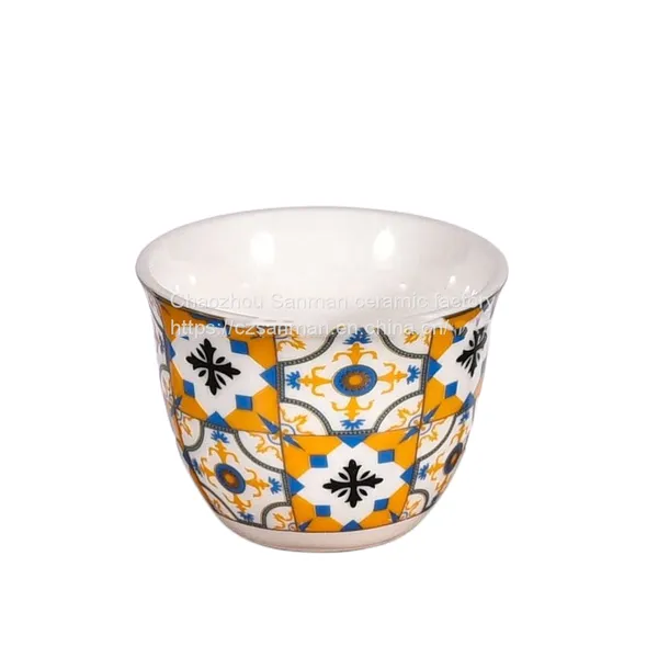 12pcs Cawa Cups Ceramic Arabic Coffee Cups New Bone China Cawa Cups With Color Box photo-2