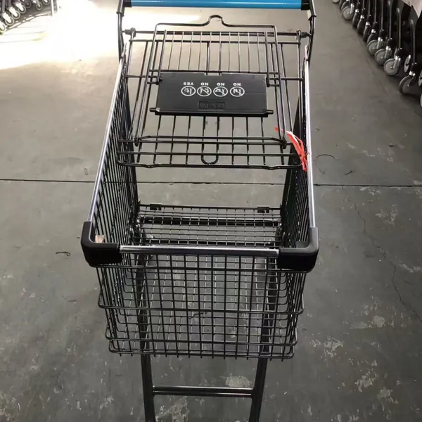 Customized Retail Store Hypermarket Shopping Trolley Cart Zinc Then Powder Coating Surface photo-5