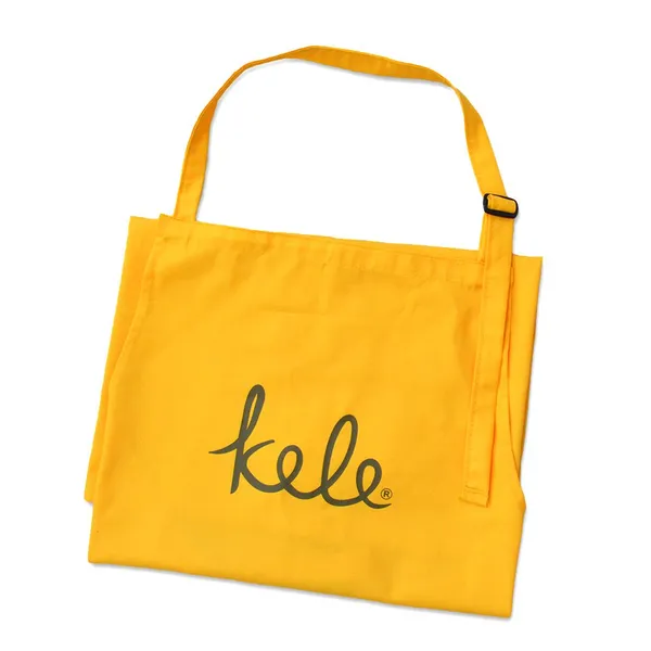 Trendy Yellow Cotton Kitchen Apron With Personalized Embroidery photo-3