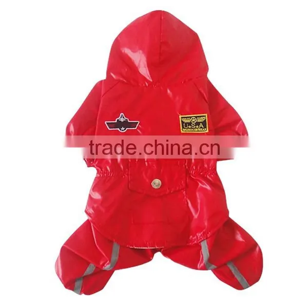 Wholesale Large Dog Clothes Red Dog Air Force Raincoat photo-3
